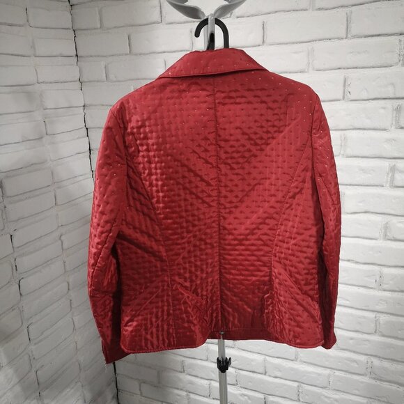 Talbots Petites Ladies Full Zip Size 8 Red Lightweight Jacket - Picture 2 of 10